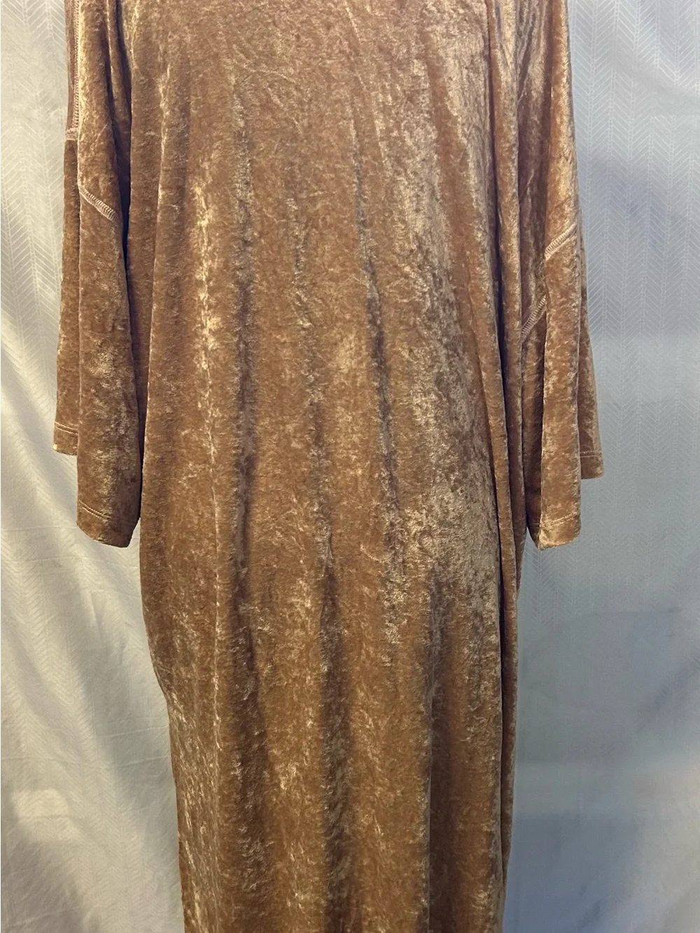 Free People Crushed Velvet Dress in Warm Caramel